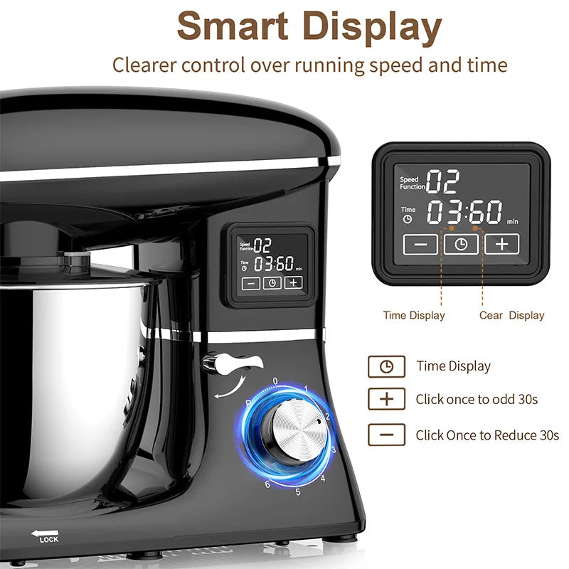 1500W Stand Mixer – 6.5L Bowl & Digital Display