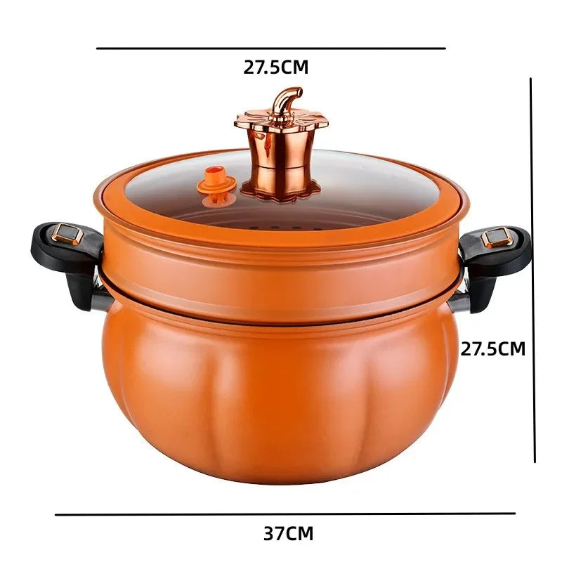 Pumpkin-Shaped Cast Iron Cooking Pot