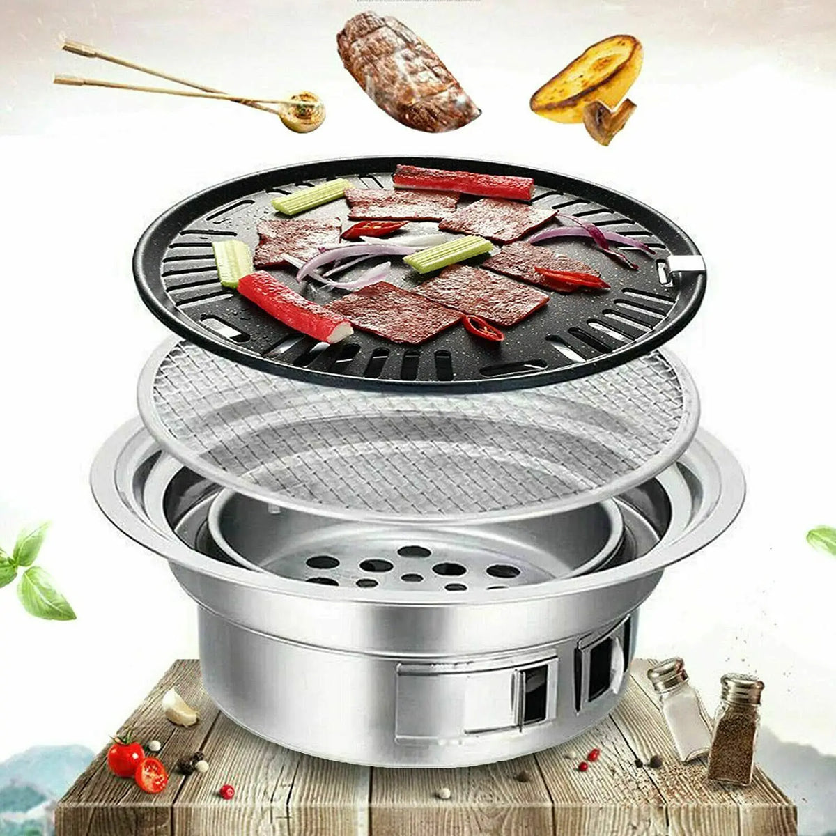 Korean Charcoal BBQ Grill – Portable Outdoor Braai