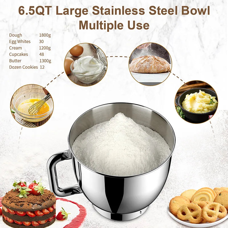 1500W Stand Mixer – 6.5L Bowl & Digital Display