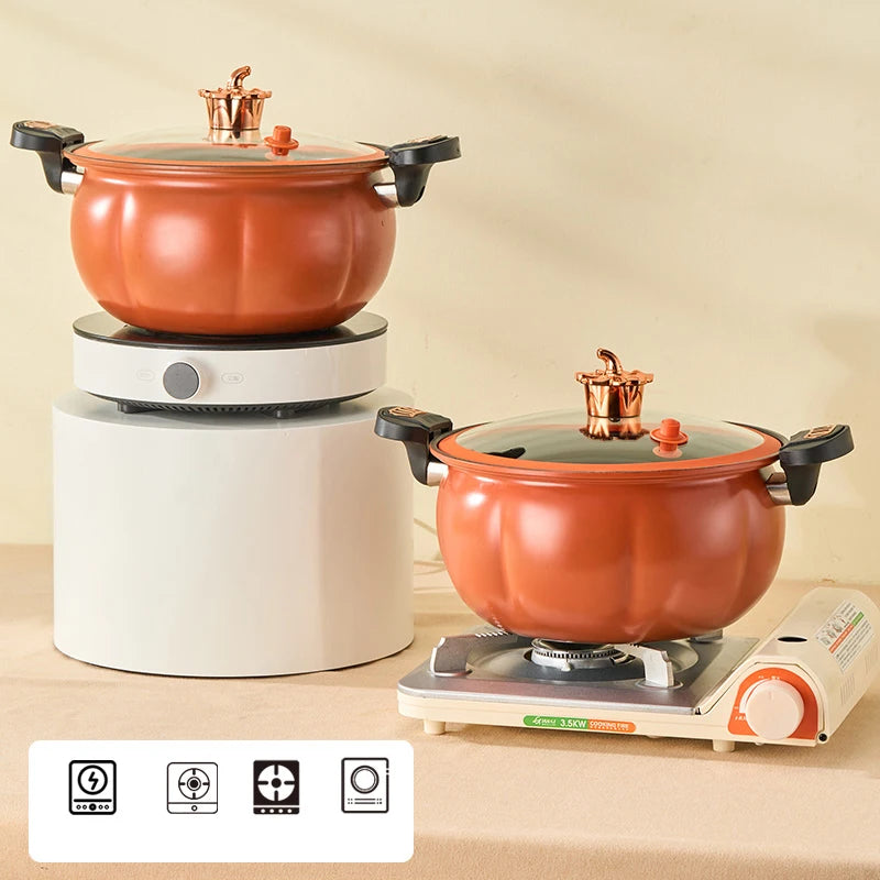 Pumpkin-Shaped Cast Iron Cooking Pot