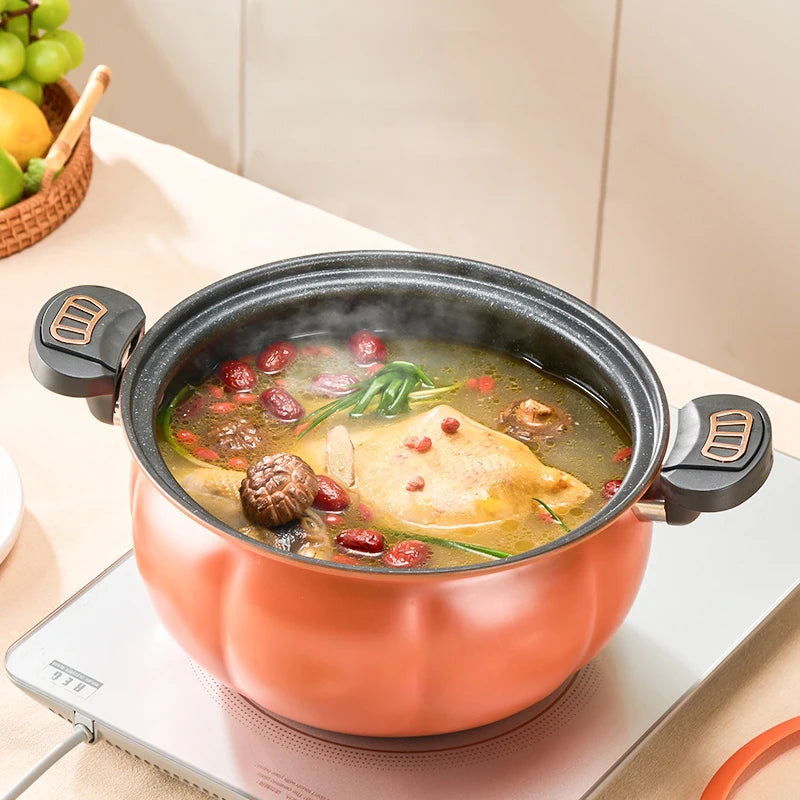 Pumpkin-Shaped Cast Iron Cooking Pot