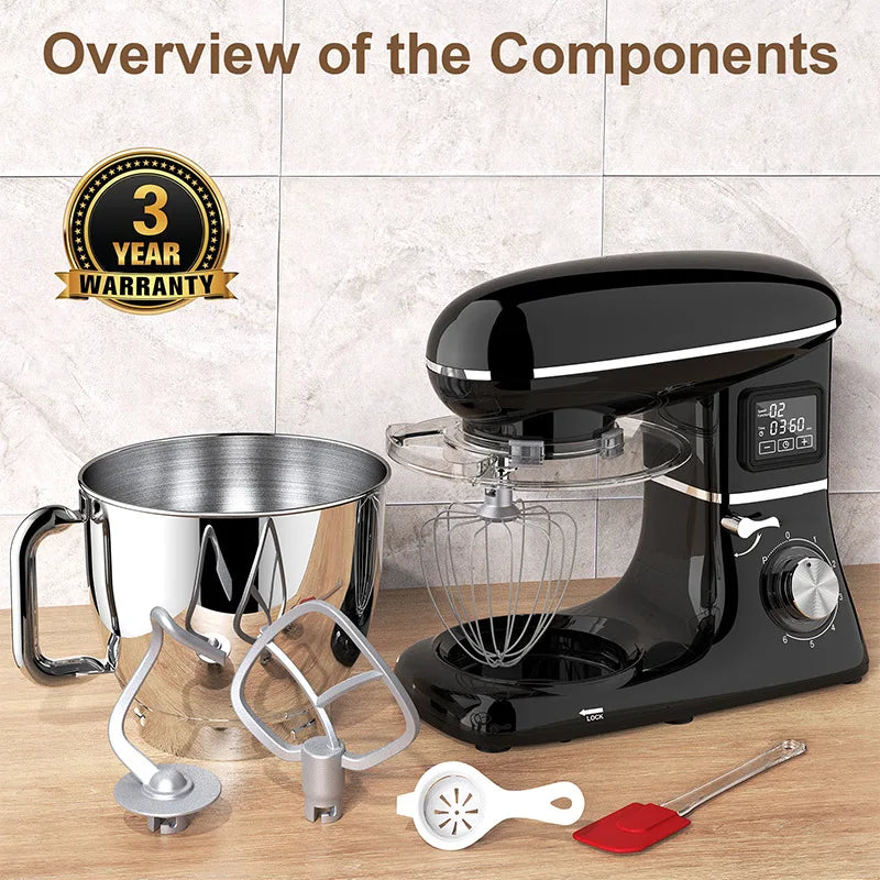 1500W Stand Mixer – 6.5L Bowl & Digital Display