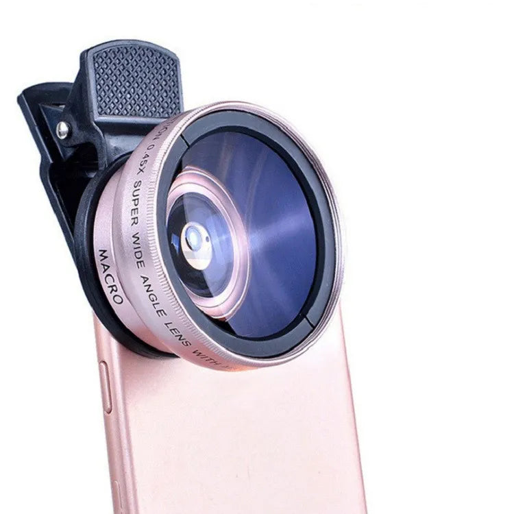 2 Functions Mobile Phone Lens 0.45X Wide Angle Len & 12.5X Macro HD Camera Lens Universal For iPhone Android Phone