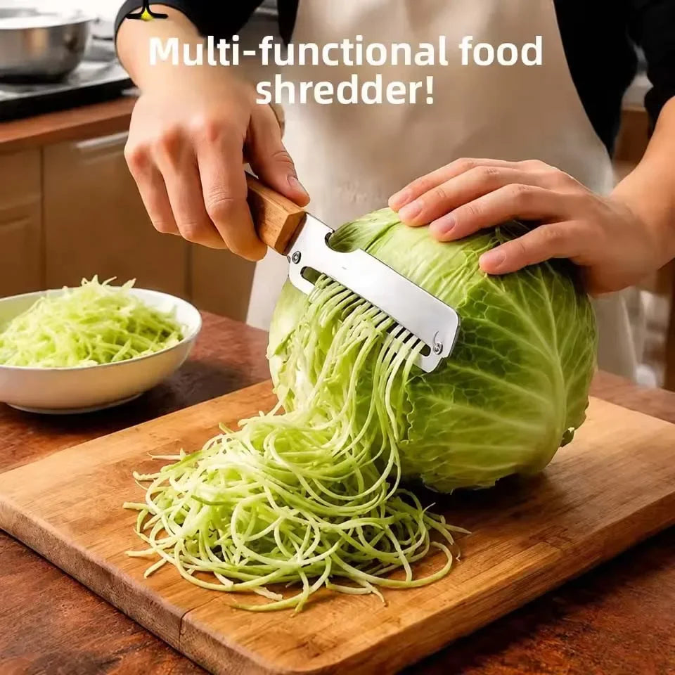 Stainless Steel Vegetable Peeler with Wooden Handle Ergonomic Non Slip Kitchen Tool