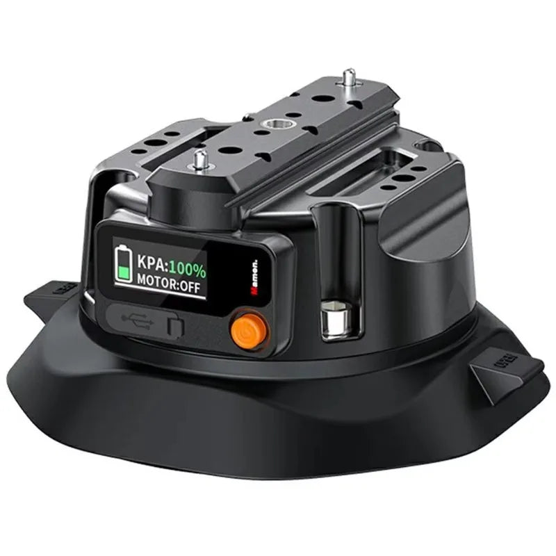 Smart 4.5-Inch Electric Suction Cup Mount with Real-Time Display, 1100mAh Battery & Leak Detection, 35KG Load for Car Window