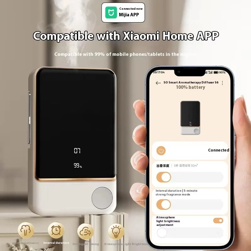 Smart Desktop Fragrance Aroma Diffuser 1800mah Recchargeable Battery Automatic Sprayer Timed Room Deodorizer for Home