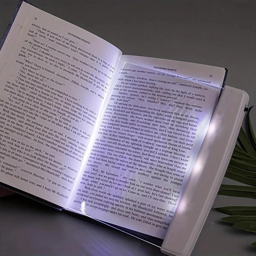 Travel Reading Lamp Book Light Rechargeable Clear LED Flat Reading Light Dimmable Panel Plate