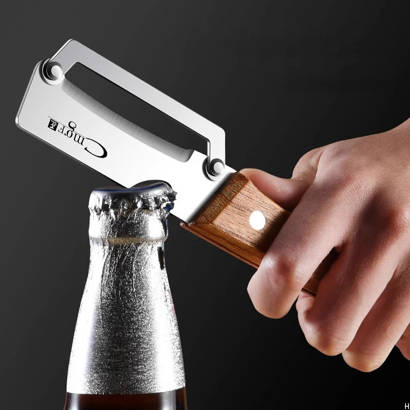 Stainless steel peeler with wooden handle for peeling and slicing - kitchen