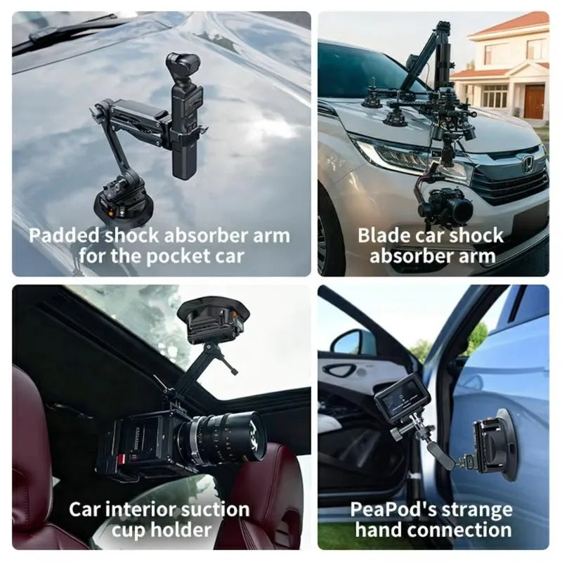Smart 4.5-Inch Electric Suction Cup Mount with Real-Time Display, 1100mAh Battery & Leak Detection, 35KG Load for Car Window