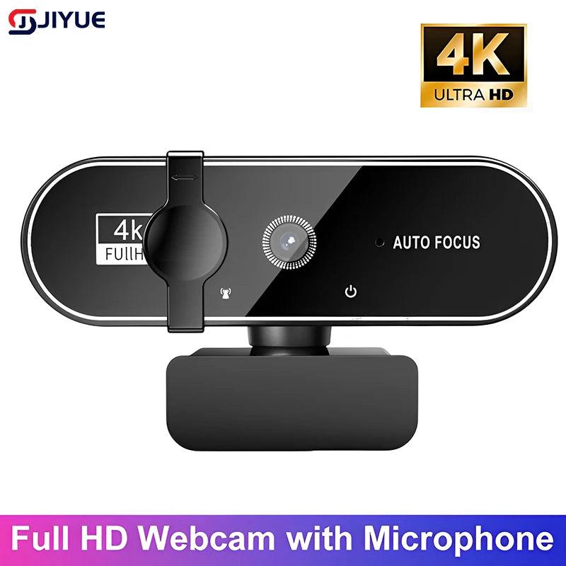 4K Webcam with Autofocus & Built-In Mic – Crystal-Clear Streaming, Calls & Remote Work