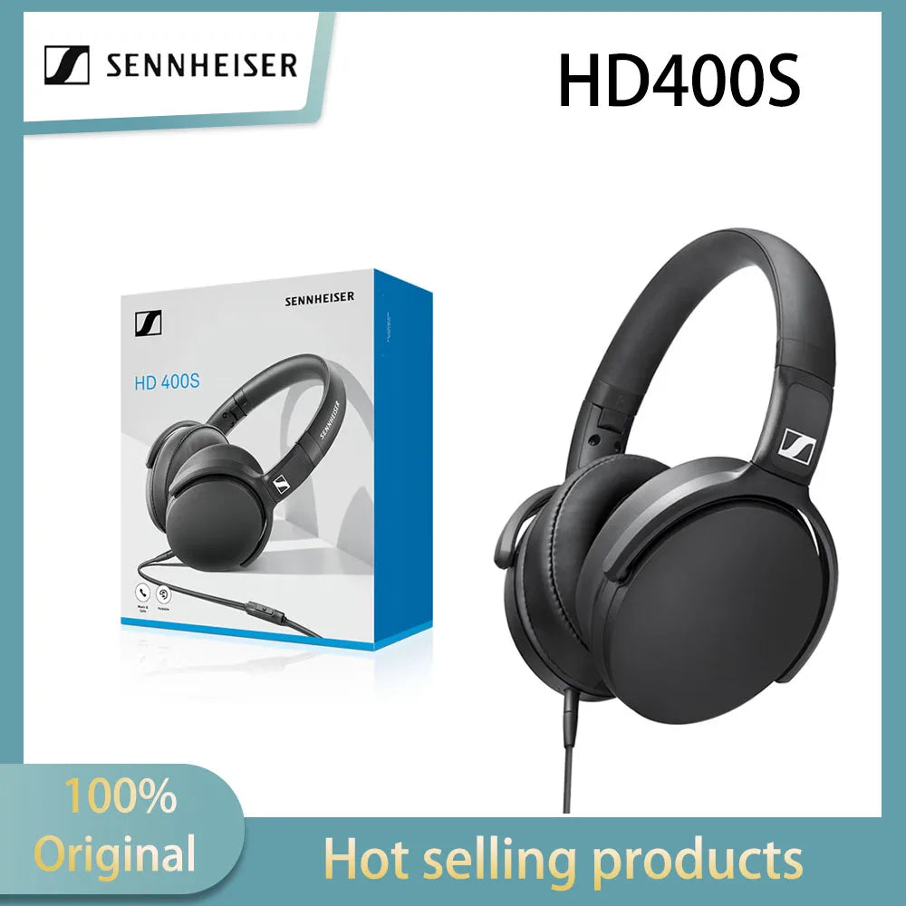 Sennheiser HD400S Headphones Head Mounted Wired with Microphone, Low Bass Noise Reduction, Esports Games Closed Ear Pack