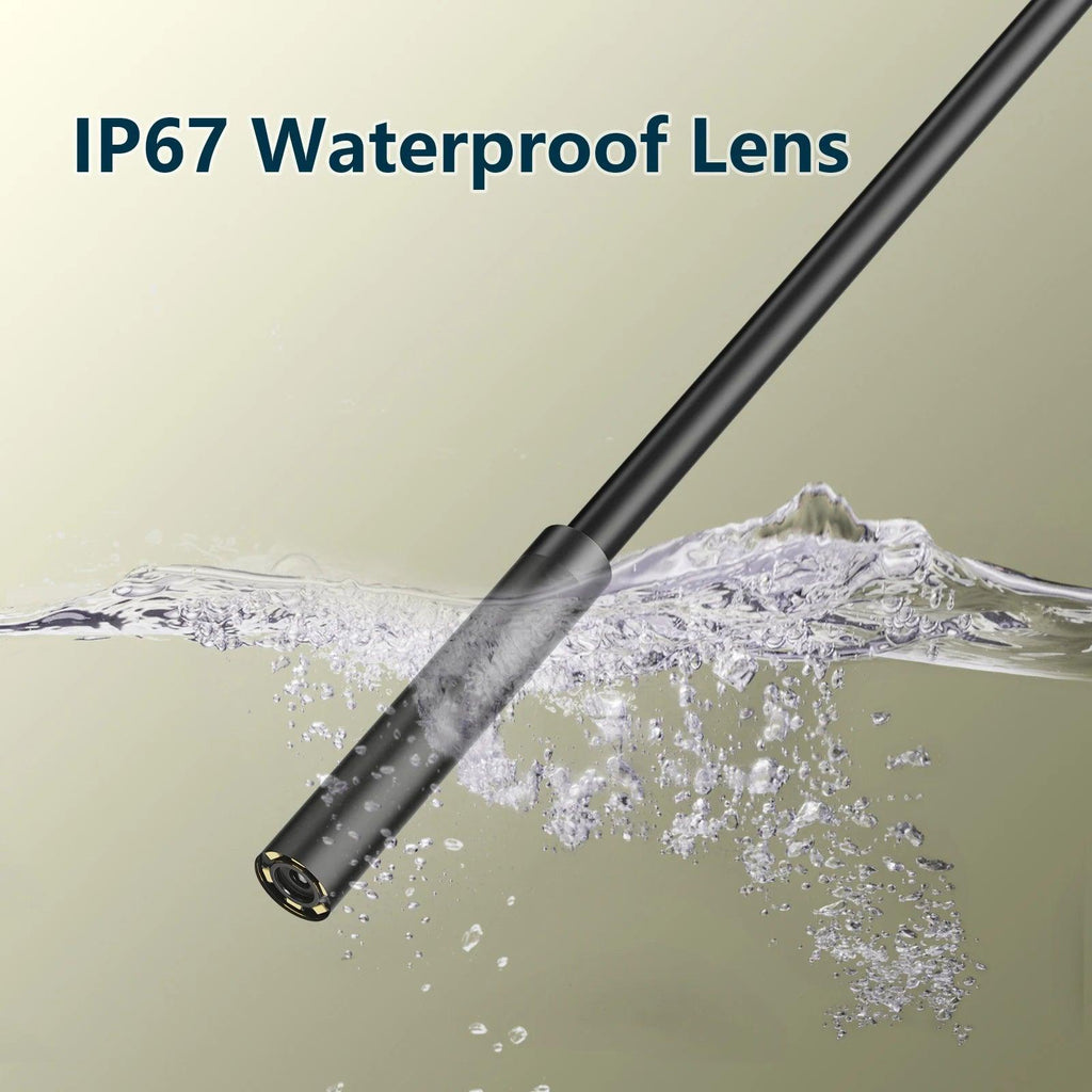 7mm Endoscope Camera – IP67 Waterproof, 6 LED Lights, Type-C & USB for Android & PC
