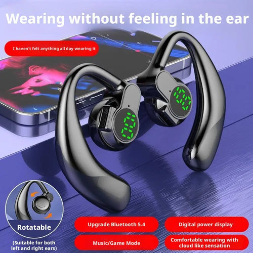 1-2Pcs Wireless Bluetooth Headphones Full Open Headset Air Conduction Ear Hook Earphones Noise Canceling Audifonos Sports