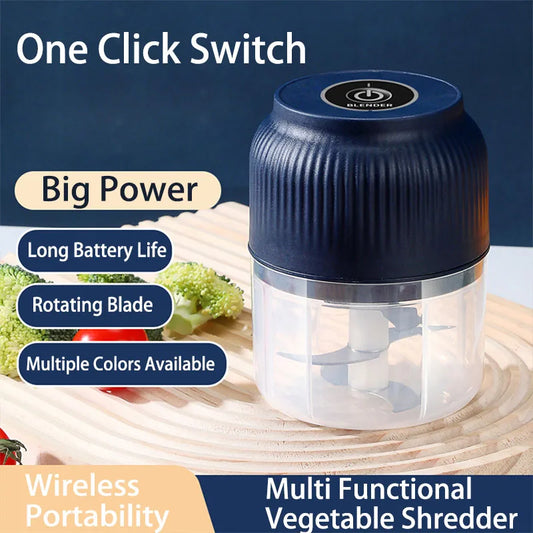 Mini Electric Garlic & Vegetable Chopper – 250ml USB Rechargeable