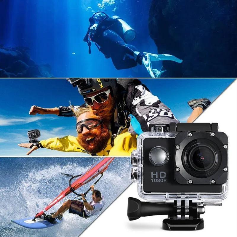 Mini Waterproof Action Camera – Full HD 1080P, 2" Screen, Sports & Car Cam