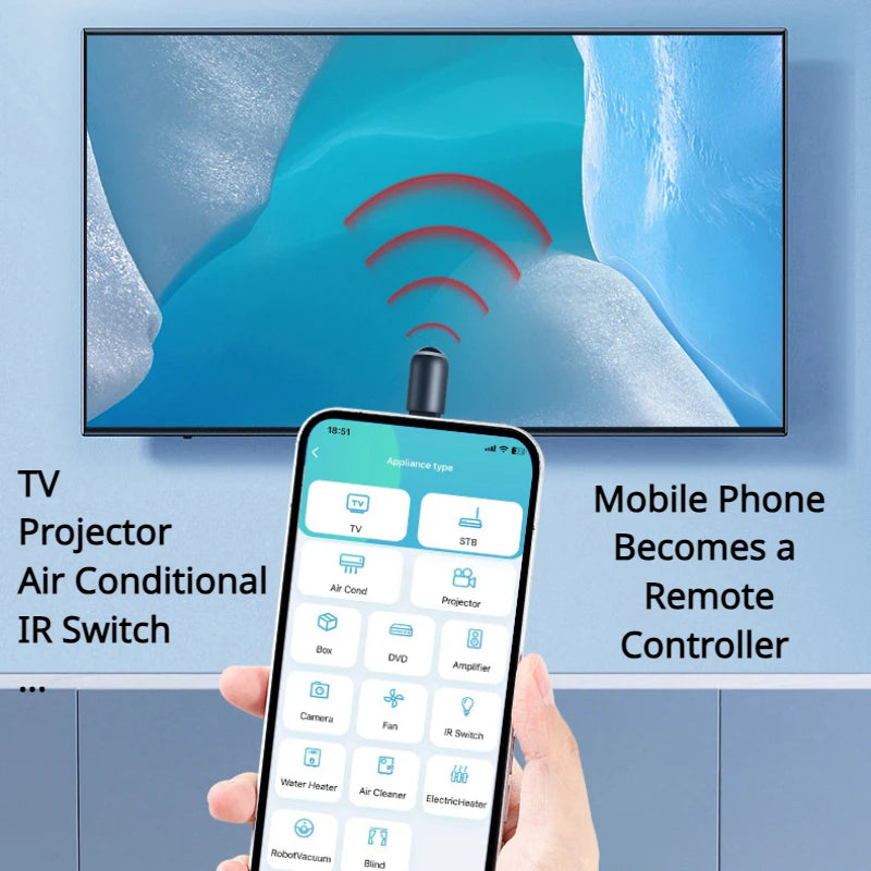 Smartphone Remote Control Type C Micro USB ISO Universal Smart Infrared App Control Wireless Mini Adapter for TV Air Conditioner